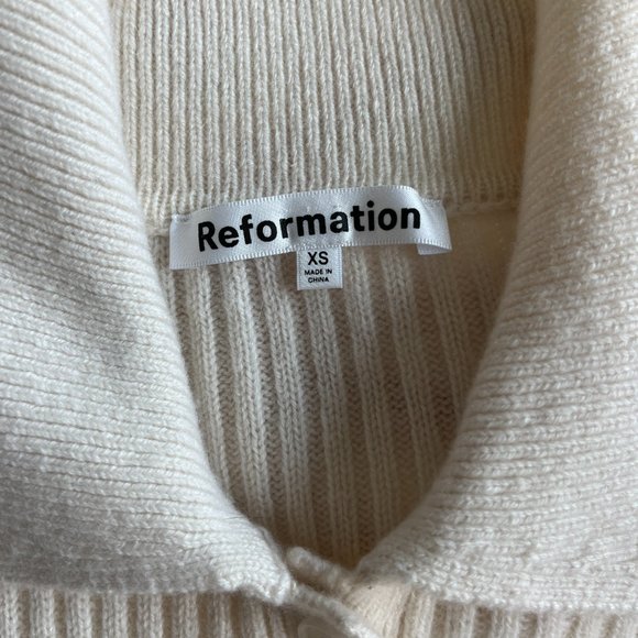 Reformation Fantino Cashmere Collared Cardigan - Picture 6 of 8